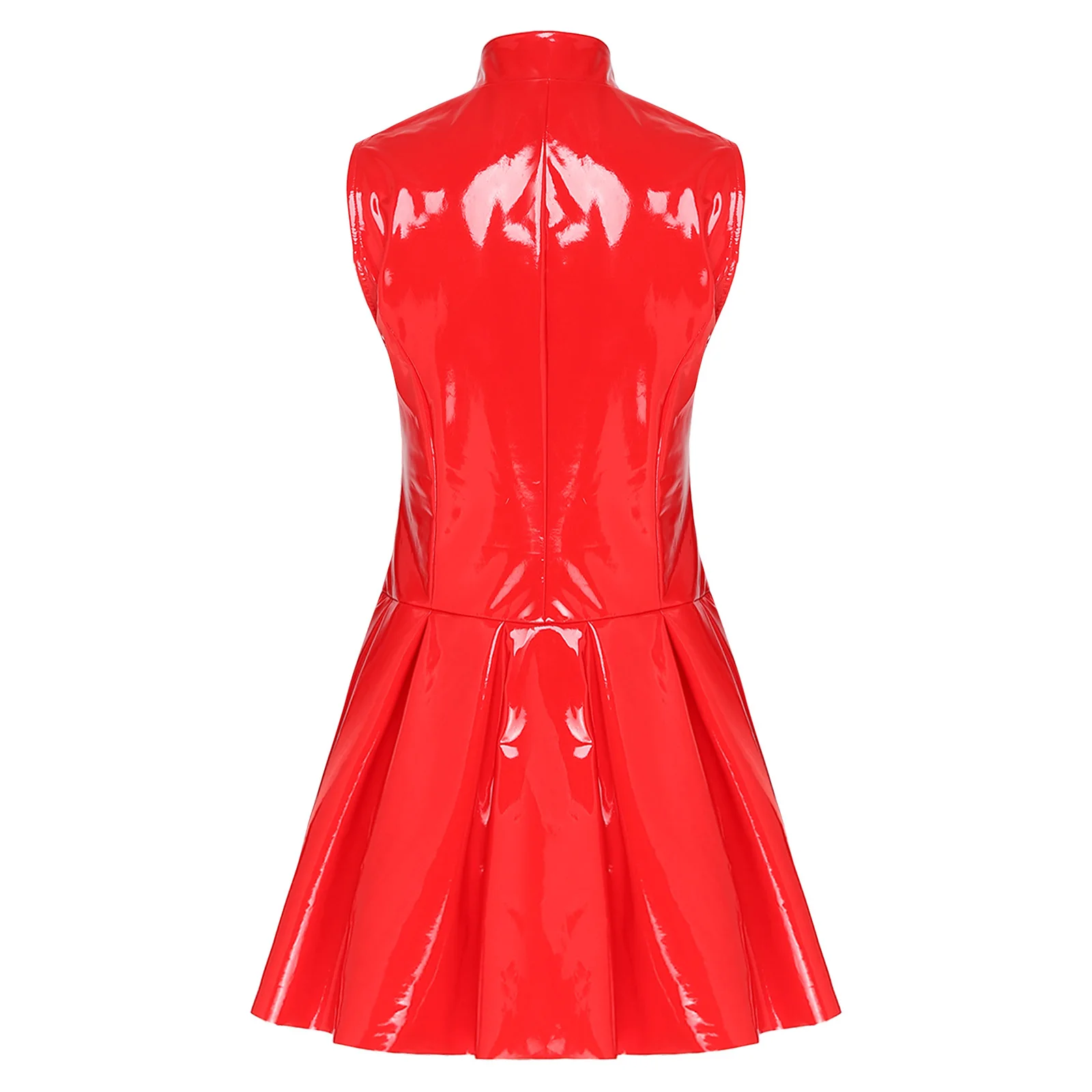Womens Glossy Patent Leather Glossy Mini Skater Dress Halter Backless Bodycon Lingerie A-Line Dresses PVC Rave Party Clubwear
Womens Glossy Patent Leather Glossy Mini Skater Dress Halter Backless Bodycon Lingerie A-Line Dresses PVC Rave Party Clubwear