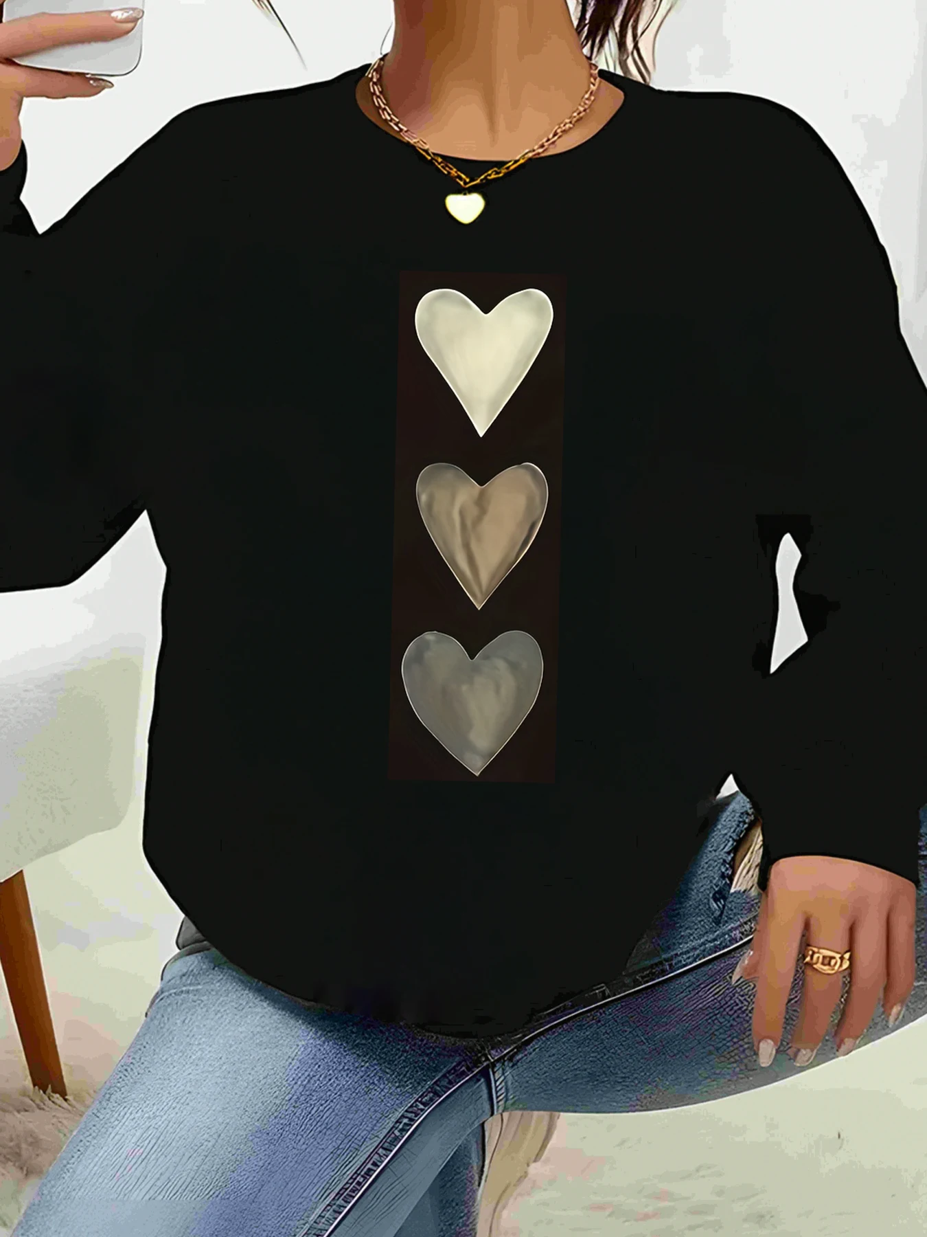 Топ с длинными рукавами и принтом сердца, повседневная одежда на День святого Валентина, женская мода
Топ с длинными рукавами и принтом сердца, повседневная одежда на День святого Валентина, женская мода
