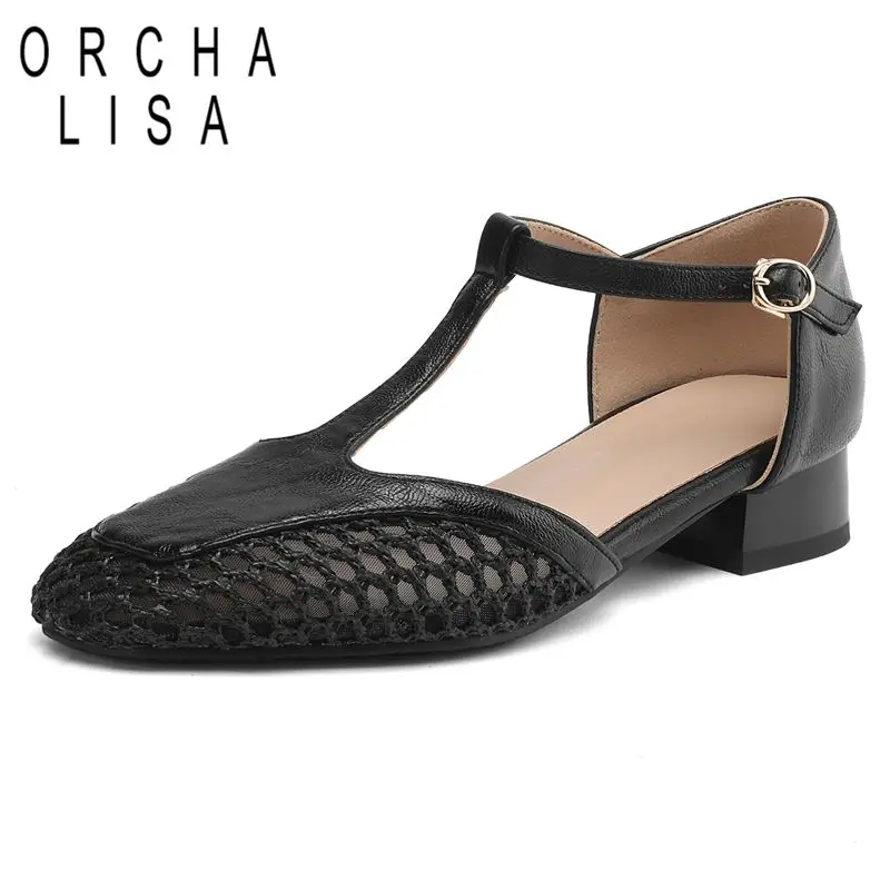 ORCHA LISA New Design Female Sandals Square Toe Chunky Heels 3.5cm Buckle T-Strap Mixed Breathable Mesh Casual Daily Shoes 42 43
ORCHA LISA New Design Female Sandals Square Toe Chunky Heels 3.5cm Buckle T-Strap Mixed Breathable Mesh Casual Daily Shoes 42 43