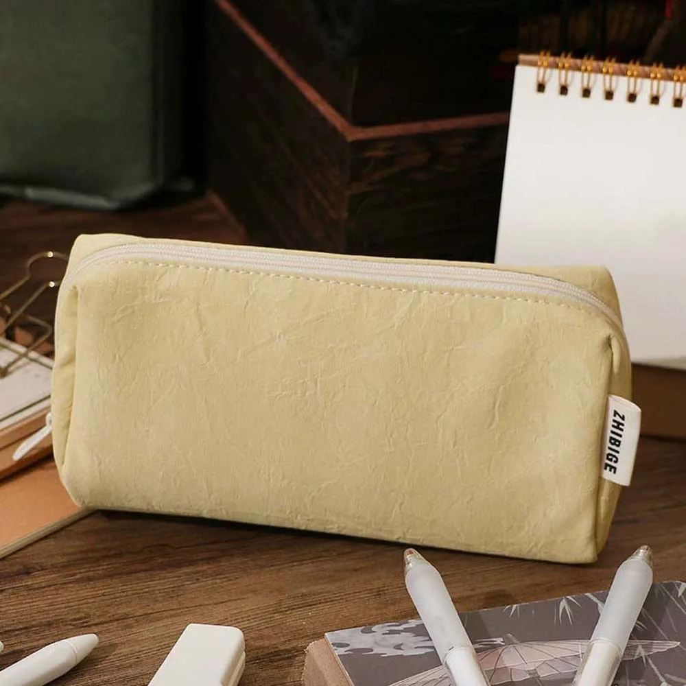 Desktop Storage Leather Stationery Bag Korean Style Large Capacity Big Pencil Bag Aesthetic Cream White Yellow INS Pencil Pouch
Desktop Storage Leather Stationery Bag Korean Style Large Capacity Big Pencil Bag Aesthetic Cream White Yellow INS Pencil Pouch