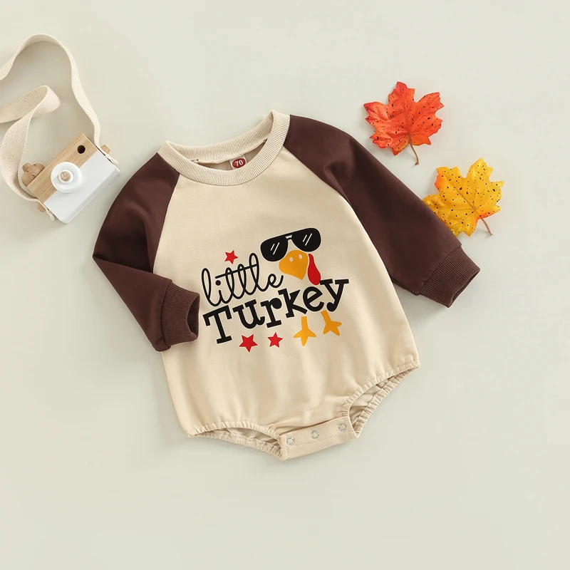 Thanksgiving Day Baby Outfit Cute Turkey Print Long Sleeve Romper with Round Neck for Infants and Toddlers
Thanksgiving Day Baby Outfit Cute Turkey Print Long Sleeve Romper with Round Neck for Infants and Toddlers