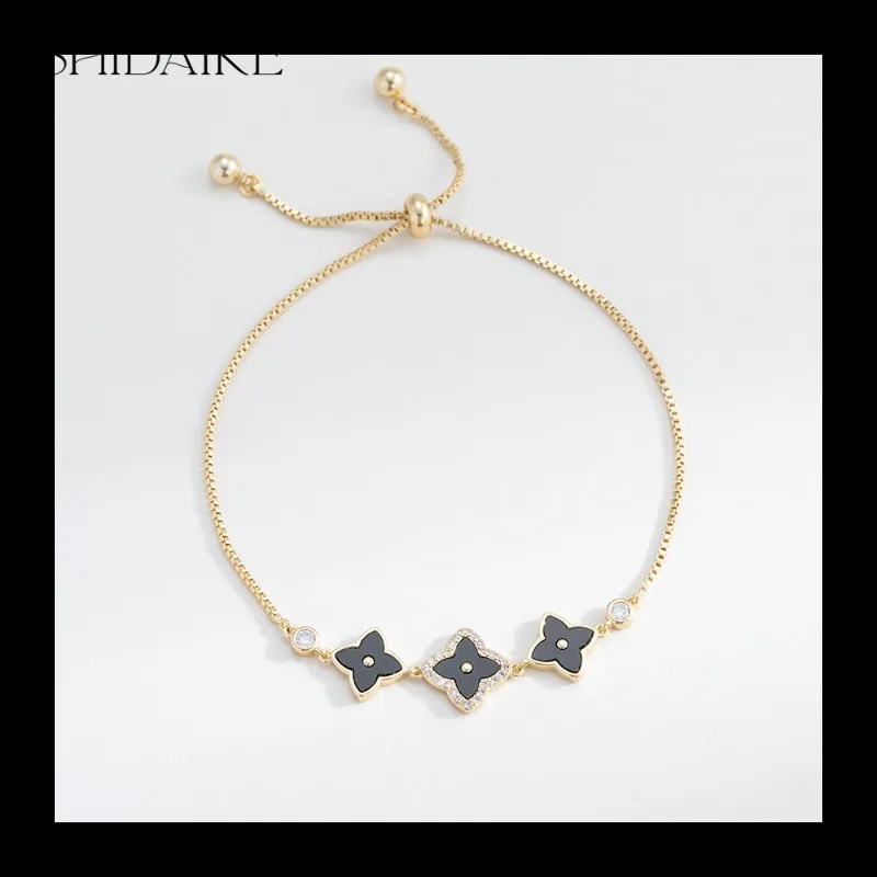 Популярный черный браслет с четырьмя листами клевера, универсальная женственность, усовершенствованная регулировка чувствительности, телескопическое украшение
Популярный черный браслет с четырьмя листами клевера, универсальная женственность, усовершенствованная регулировка чувствительности, телескопическое украшение