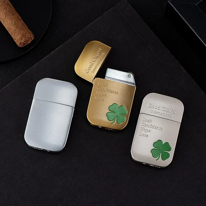 Creative Clover Grinding Wheel Ignition Lighter for Men and Women, Open Fmale Lighters, Metal Butane Gas Lighter, Gift for Men
Creative Clover Grinding Wheel Ignition Lighter for Men and Women, Open Fmale Lighters, Metal Butane Gas Lighter, Gift for Men
