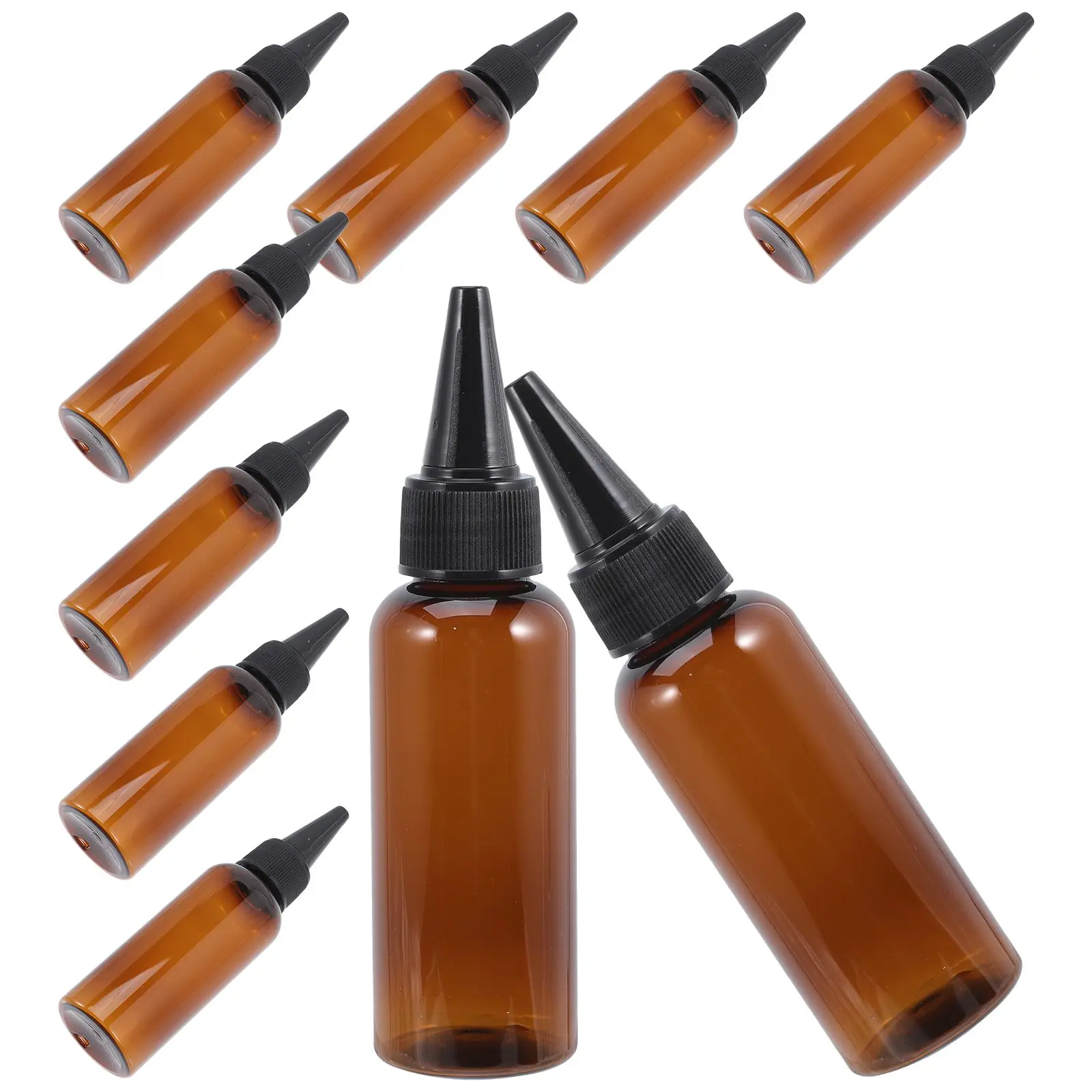 10 Pcs Hair Oil Applicator Bottle Squeeze Refillable PET Plastic Brown Empty Small Mouth For Hair Coloring Shampoo Conditioner
10 Pcs Hair Oil Applicator Bottle Squeeze Refillable PET Plastic Brown Empty Small Mouth For Hair Coloring Shampoo Conditioner