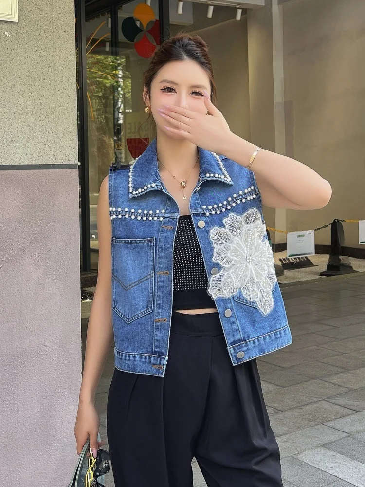 Retro Blue Denim Vest Women's Short Loose Versatile Stylish Big Pocket Vest Shoulder Top City Commute Style Breathable Washed
Retro Blue Denim Vest Women's Short Loose Versatile Stylish Big Pocket Vest Shoulder Top City Commute Style Breathable Washed