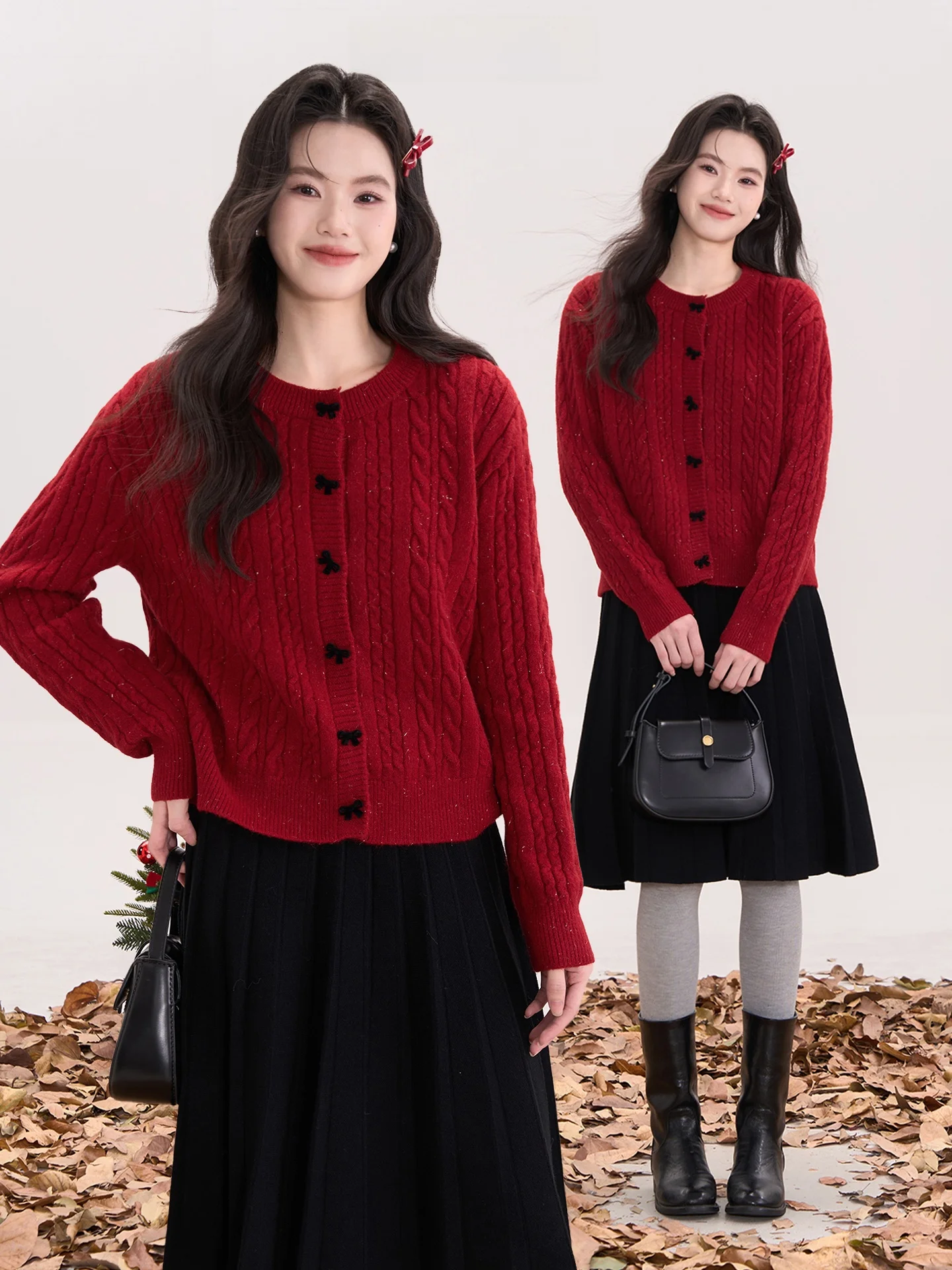 Heme Autumn Winter Women's Knitted Cardigan Faux Velvet Bright Thread Knot Buttoned Loose Fit Casual Style Sweater
Heme Autumn Winter Women's Knitted Cardigan Faux Velvet Bright Thread Knot Buttoned Loose Fit Casual Style Sweater