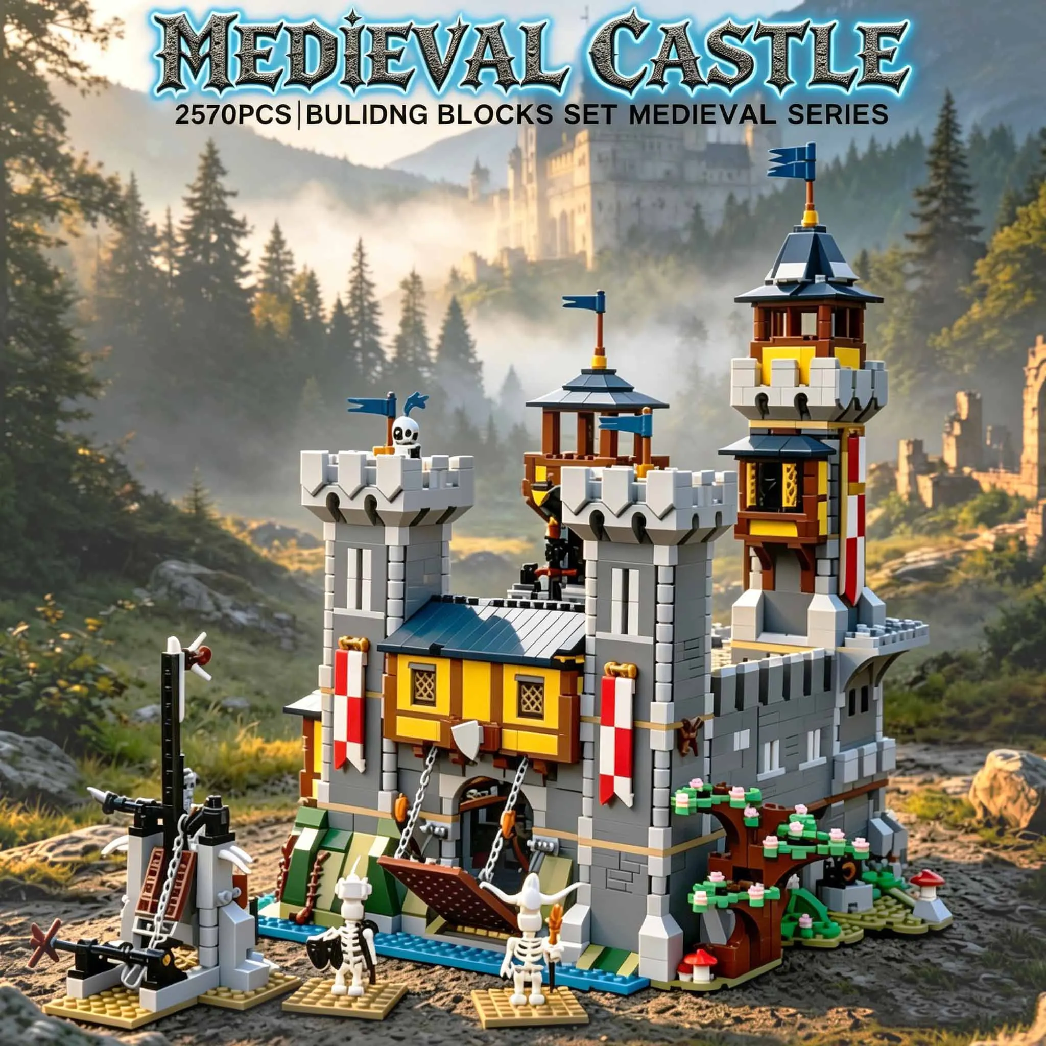 2570PCS MOC Medieval Castle Building Blocks Rock Sentry Tower Modular Model with Openable Design Assembly Toys Adult Gifts
2570PCS MOC Medieval Castle Building Blocks Rock Sentry Tower Modular Model with Openable Design Assembly Toys Adult Gifts
