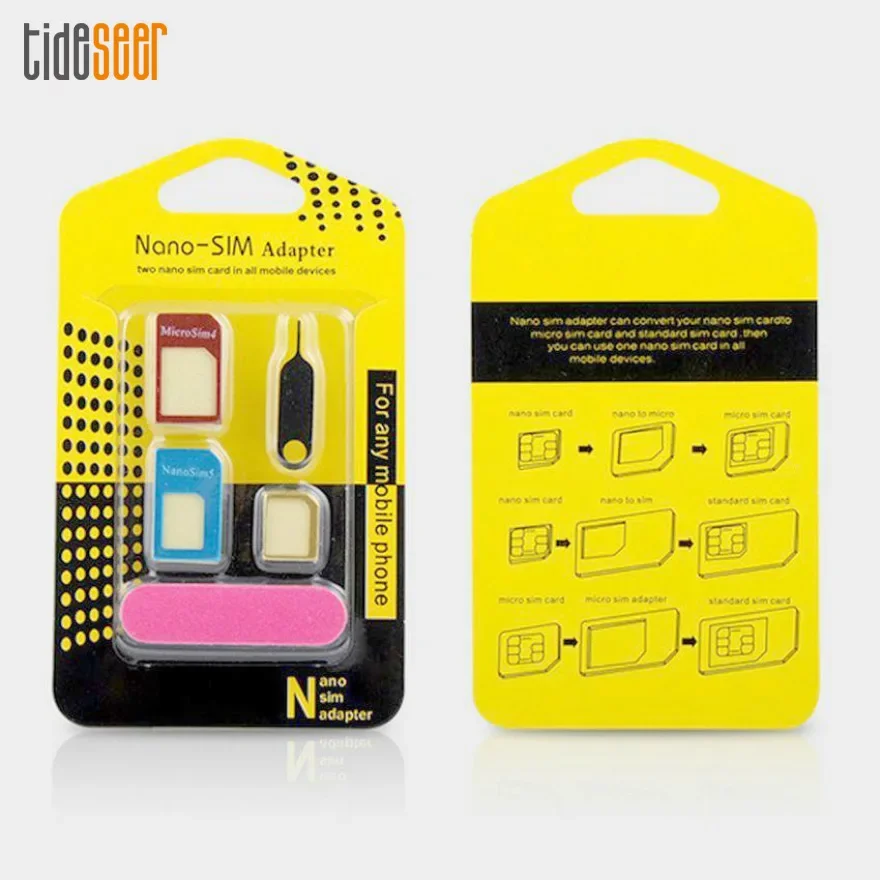 2000set 5 in 1 Metal Nano SIM Card to Micro Standard Adapter Converter Set with Eject Pin for iPhone Samsung All Smartphone
2000set 5 in 1 Metal Nano SIM Card to Micro Standard Adapter Converter Set with Eject Pin for iPhone Samsung All Smartphone