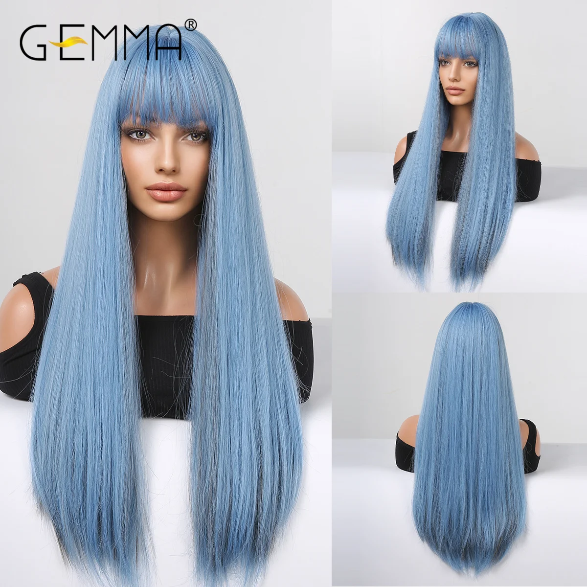 GEMMA Long Straight Synthetic Wig for Women Blue Hair Wigs with Bangs Cosplay Natural Hair Heat Resistant Fiber Fake Hair Wig
GEMMA Long Straight Synthetic Wig for Women Blue Hair Wigs with Bangs Cosplay Natural Hair Heat Resistant Fiber Fake Hair Wig