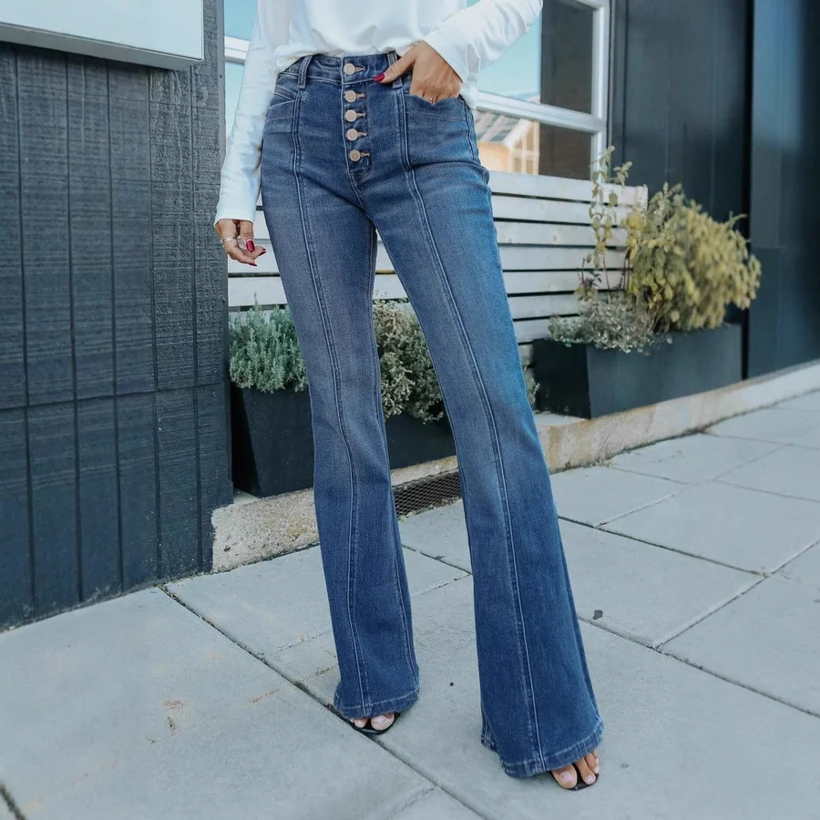 Женские прямые джинсы в европейском и американском стиле, внешняя торговля, новый модный дизайн, удобные повседневные брюки
Женские прямые джинсы в европейском и американском стиле, внешняя торговля, новый модный дизайн, удобные повседневные брюки