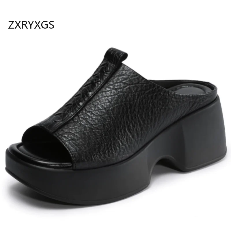 ZXRYXGS 2026 Новые летние женские шлепанцы-сабо из натуральной кожи на платформе с танкеткой, увеличивающие рост, на высоком каблуке, модные
ZXRYXGS 2026 Новые летние женские шлепанцы-сабо из натуральной кожи на платформе с танкеткой, увеличивающие рост, на высоком каблуке, модные