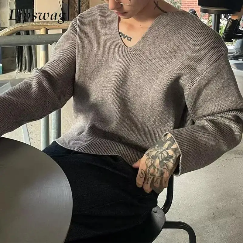 Stylish Slim Knitting Pullover Tops Mens Autumn Casual Long Sleeve V Neck Knit T Shirts Men Vintage Solid Color Knitted T-shirt
Stylish Slim Knitting Pullover Tops Mens Autumn Casual Long Sleeve V Neck Knit T Shirts Men Vintage Solid Color Knitted T-shirt