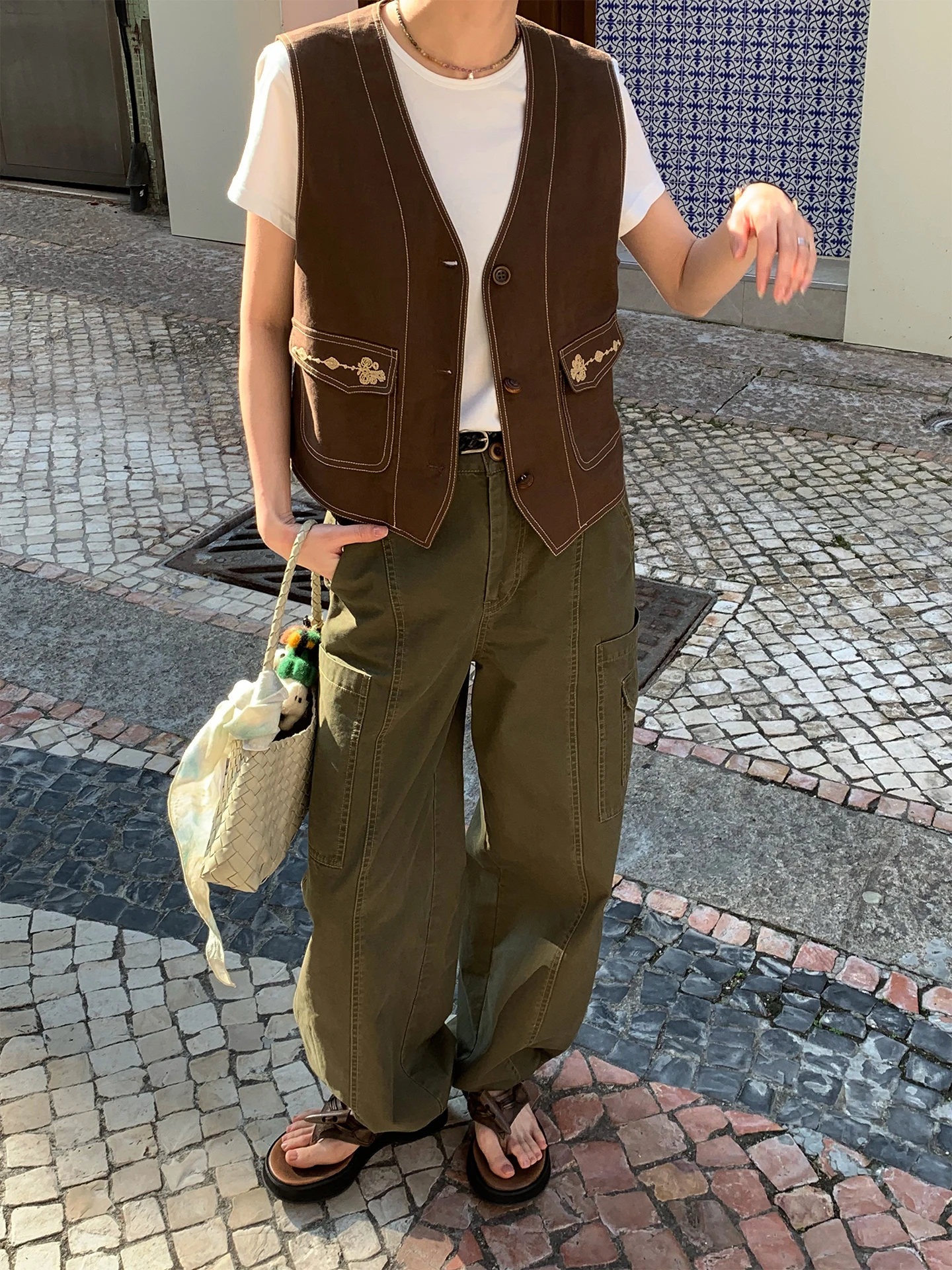 Vintage Workwear Green Double Layer A-Line Skirt Pants Irregular Split Two-Way Wear Straight Leg Cotton Casual Trousers
Vintage Workwear Green Double Layer A-Line Skirt Pants Irregular Split Two-Way Wear Straight Leg Cotton Casual Trousers