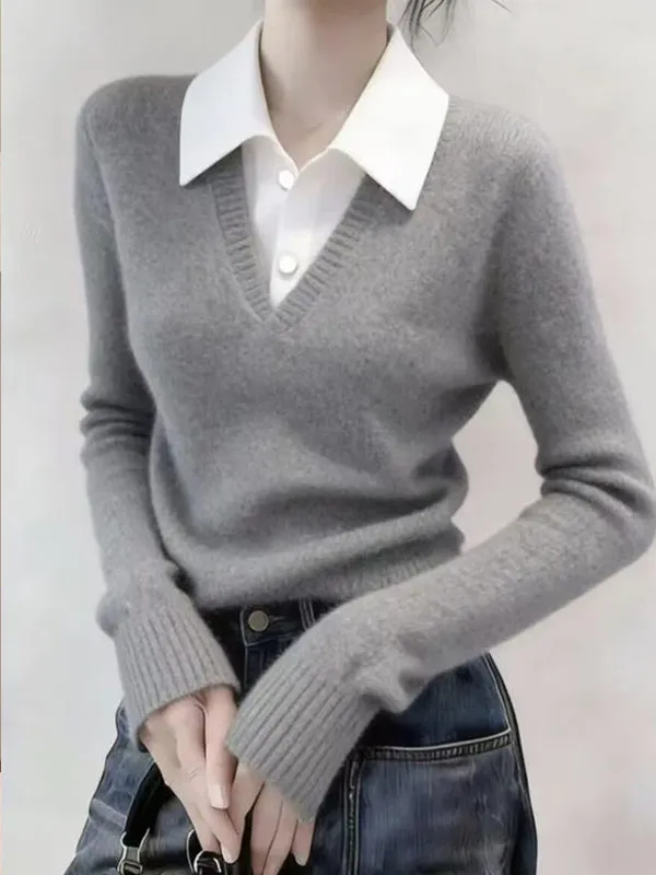Spring 2026 Korean Style Soft Cozy Knitted Top Women's Fashion Casual Beautiful Top Layered Look Polyester Fiber V-Neck Long ...
Spring 2026 Korean Style Soft Cozy Knitted Top Women's Fashion Casual Beautiful Top Layered Look Polyester Fiber V-Neck Long ...