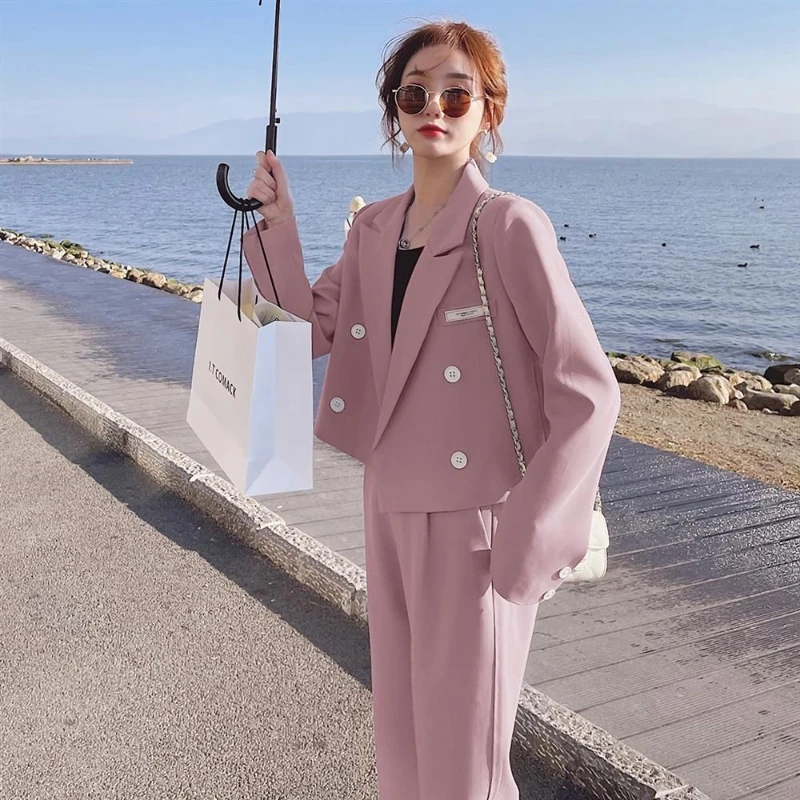Office Women's Suit Jacket Long Sleeve Double Button and High-waisted Wide-leg Pants Fashion Two Piece Set G526
Office Women's Suit Jacket Long Sleeve Double Button and High-waisted Wide-leg Pants Fashion Two Piece Set G526