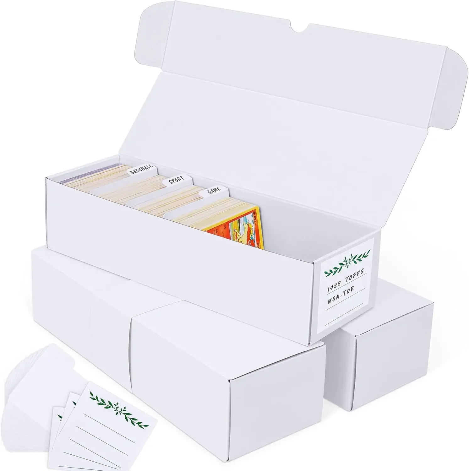 Cardboard Storage Boxes with Dividers for Baseball, Sports, Game, Playing Card Collection Organizer, pack of 3
Cardboard Storage Boxes with Dividers for Baseball, Sports, Game, Playing Card Collection Organizer, pack of 3