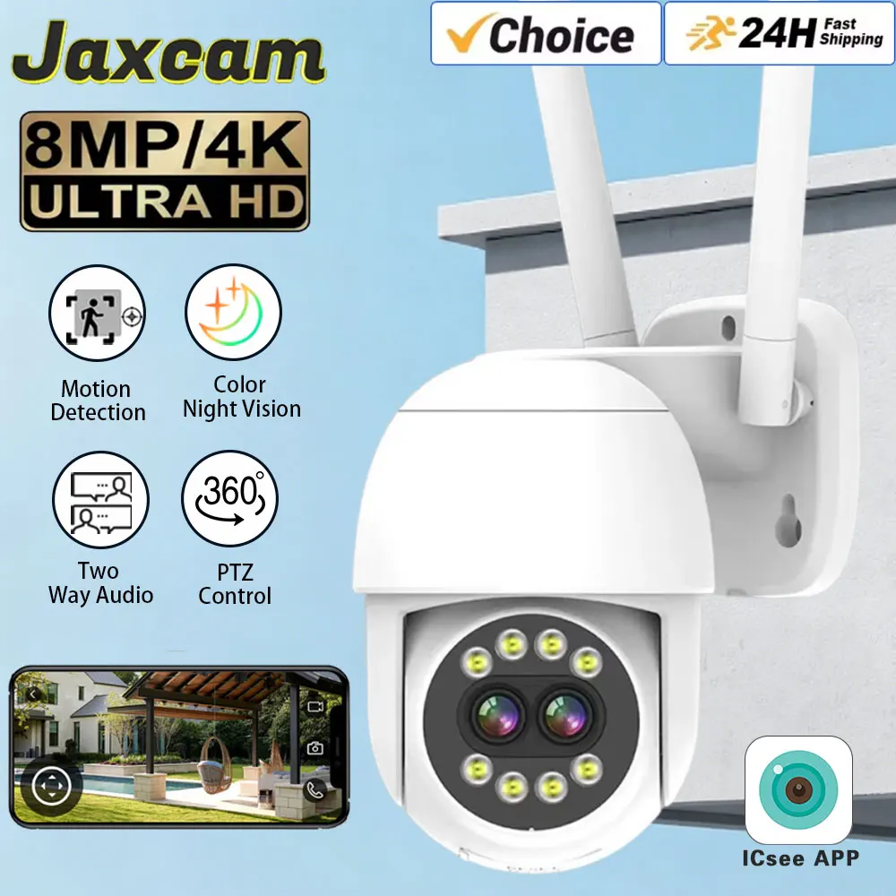 4K 8MP CCTV IP Camera Smart Wifi PTZ Camera 5x Digital Zoom AI Human Detection Wireless Home Security Protection iCsee
4K 8MP CCTV IP Camera Smart Wifi PTZ Camera 5x Digital Zoom AI Human Detection Wireless Home Security Protection iCsee