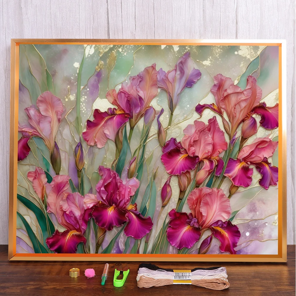 Flower Iris Pre-Printed Cross-Stitch Complete Kit Embroidery Painting Handmade Handiwork Knitting Package Wholesale Room Decor
Flower Iris Pre-Printed Cross-Stitch Complete Kit Embroidery Painting Handmade Handiwork Knitting Package Wholesale Room Decor
