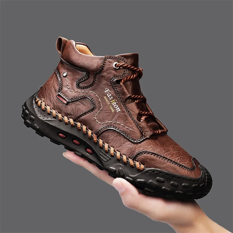 High Quality Brand Men's Leather Boots Big Size 38-46 Handmade High Top Casual Shoes Man Comfort Driving Shoes Men Walking Shoes
High Quality Brand Men's Leather Boots Big Size 38-46 Handmade High Top Casual Shoes Man Comfort Driving Shoes Men Walking Shoes