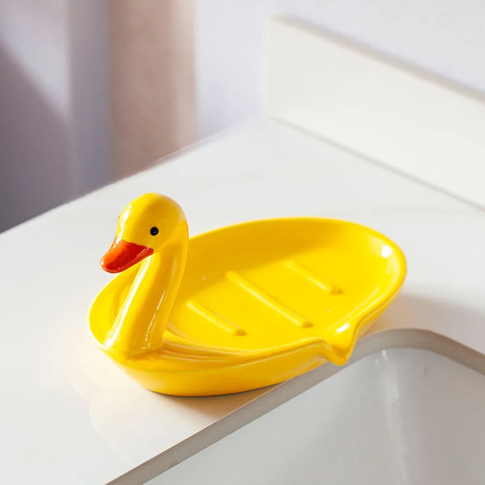 Cute Animal Duck Ceramic Soap Dish Cartoon Self Draining Soap Holder Creative Easy Cleaning Drain Storage Rack Hand Wash Table
Cute Animal Duck Ceramic Soap Dish Cartoon Self Draining Soap Holder Creative Easy Cleaning Drain Storage Rack Hand Wash Table