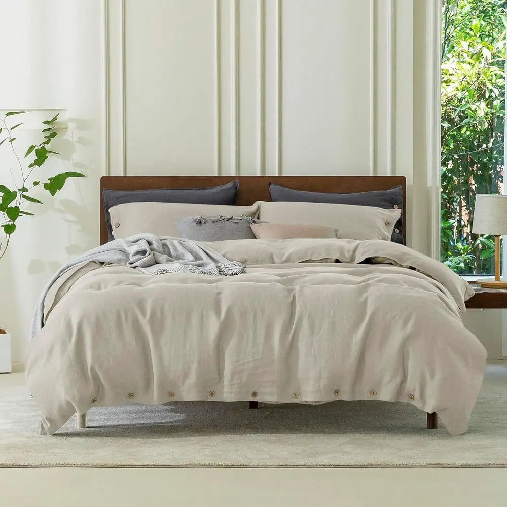 100% e Linen Duvet Cover Set Queen Size90X90Inch 3pcs (1 Duvet Cover,2 Pillowcases) Sot and Breathable or All Season with Cnut B
100% e Linen Duvet Cover Set Queen Size90X90Inch 3pcs (1 Duvet Cover,2 Pillowcases) Sot and Breathable or All Season with Cnut B
