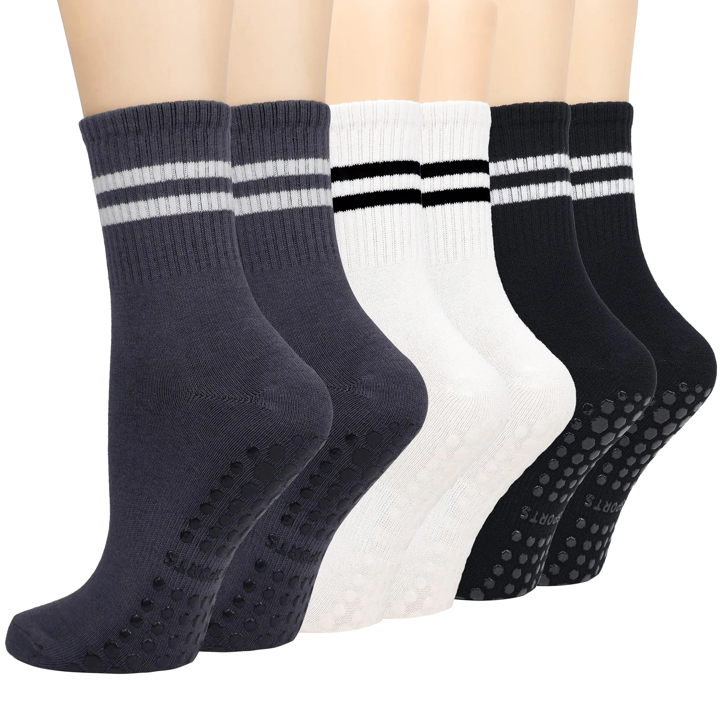 3 Pack Pilates Socks with Grips for Women, Non Slip Yoga Crew Socks for Barre Dance Athletic Hospital
3 Pack Pilates Socks with Grips for Women, Non Slip Yoga Crew Socks for Barre Dance Athletic Hospital