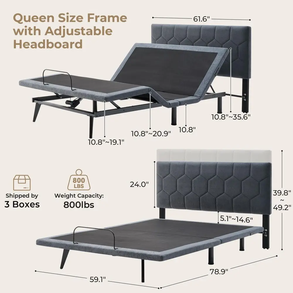 Adjustable Bed Frame with White Mattress 12 inch Memory Foam Mattress with Wireless Remote and Headboard Zero Gravity Adjustabl
Adjustable Bed Frame with White Mattress 12 inch Memory Foam Mattress with Wireless Remote and Headboard Zero Gravity Adjustabl