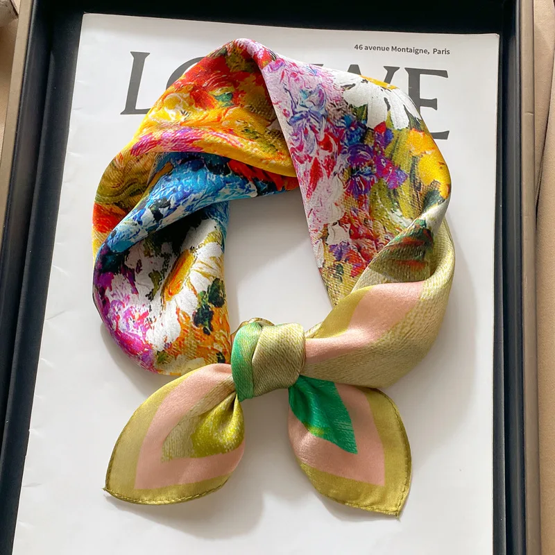 Luxury Art Oil Painting Print Real Silk Bandana Female 50cm Square Scarf Elegant Neck Scarf Hair Wrap Handbag Decor Ornament
Luxury Art Oil Painting Print Real Silk Bandana Female 50cm Square Scarf Elegant Neck Scarf Hair Wrap Handbag Decor Ornament