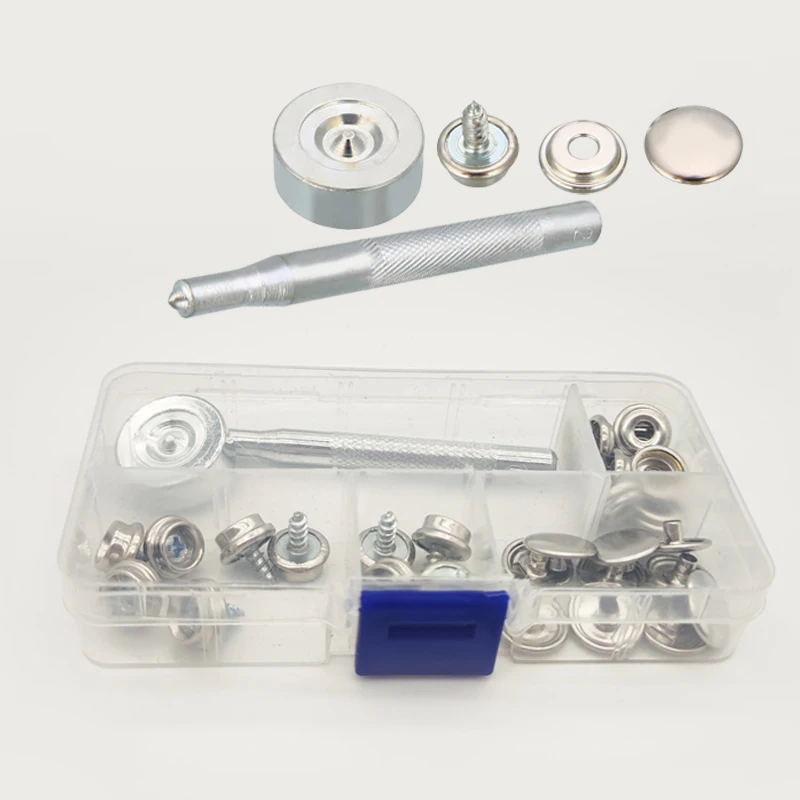 32PCS Stainless Steel Tapping Snap Fastener Kit Tent Marine Yacht Boat Canvas Cover Tools Sockets Buttons Car Canopy Accessori
32PCS Stainless Steel Tapping Snap Fastener Kit Tent Marine Yacht Boat Canvas Cover Tools Sockets Buttons Car Canopy Accessori