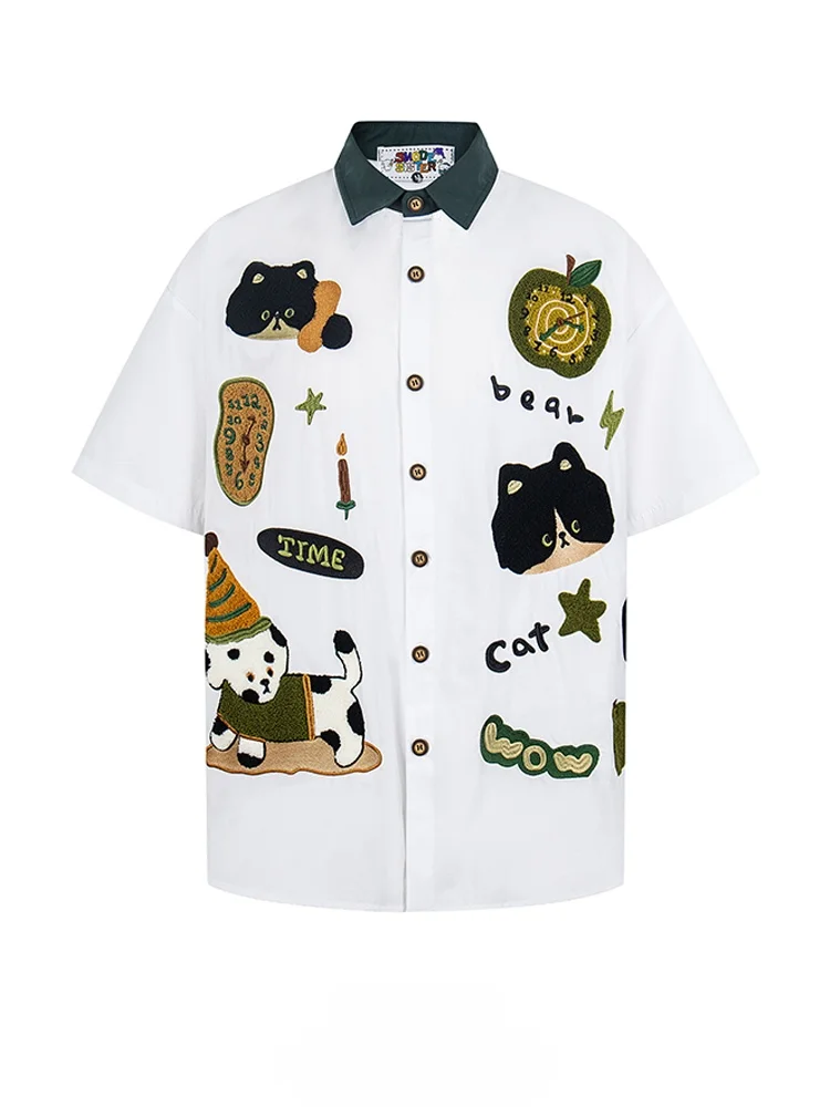 GPstudio American Style Embroidery Short Sleeve Men's Shirt Summer Loose Couple Half Sleeve Shirt Casual Breathable Pure ...
GPstudio American Style Embroidery Short Sleeve Men's Shirt Summer Loose Couple Half Sleeve Shirt Casual Breathable Pure ...