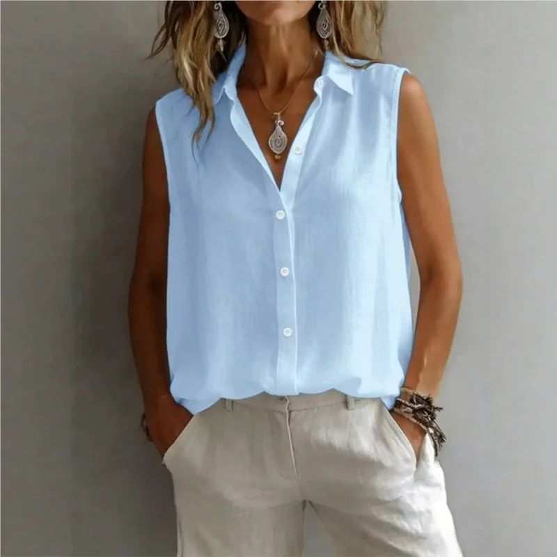 Summer Sleeveless Casual Shirts Vest Women Lightweight Breathable Sports Turn Down Collar Blouse Solid Sports Loose Beach Tops
Summer Sleeveless Casual Shirts Vest Women Lightweight Breathable Sports Turn Down Collar Blouse Solid Sports Loose Beach Tops