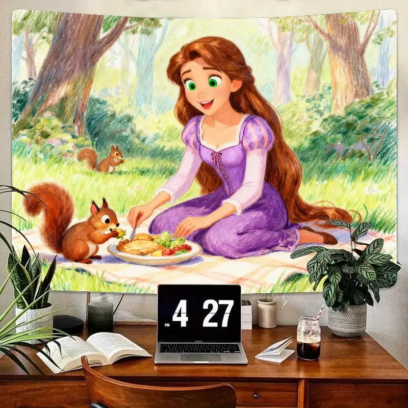 1 шт., сказочный гобелен принцессы Рапунцель для пикника, очаровательная лесная белка, настенное искусство для девочек, детская спальня, декор в общежитии, подарок
1 шт., сказочный гобелен принцессы Рапунцель для пикника, очаровательная лесная белка, настенное искусство для девочек, детская спальня, декор в общежитии, подарок