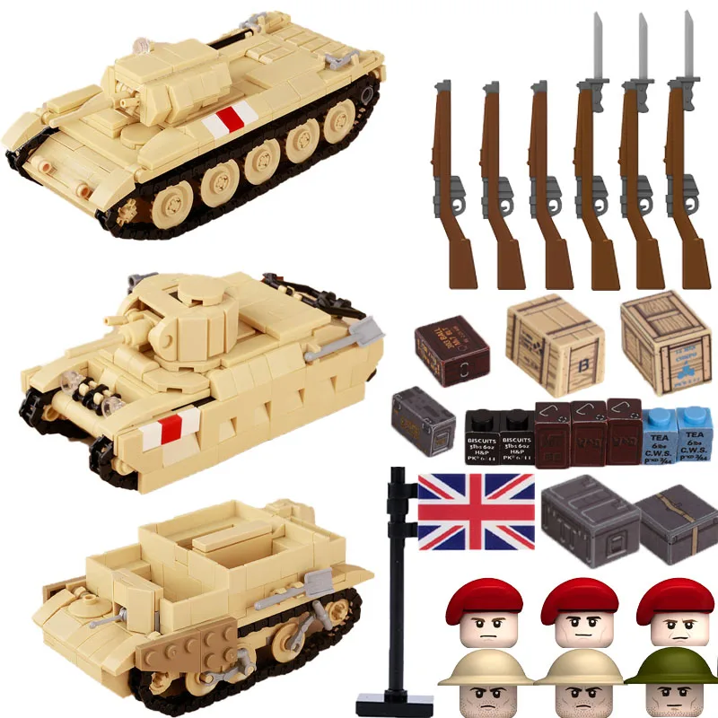 MOC военный танк, автомобиль, строительные блоки, фигурка британских солдат, бронеавтомобиль, пистолет, принадлежности для оружия, аксессуары, кирпичи, игрушки RB03
MOC военный танк, автомобиль, строительные блоки, фигурка британских солдат, бронеавтомобиль, пистолет, принадлежности для оружия, аксессуары, кирпичи, игрушки RB03