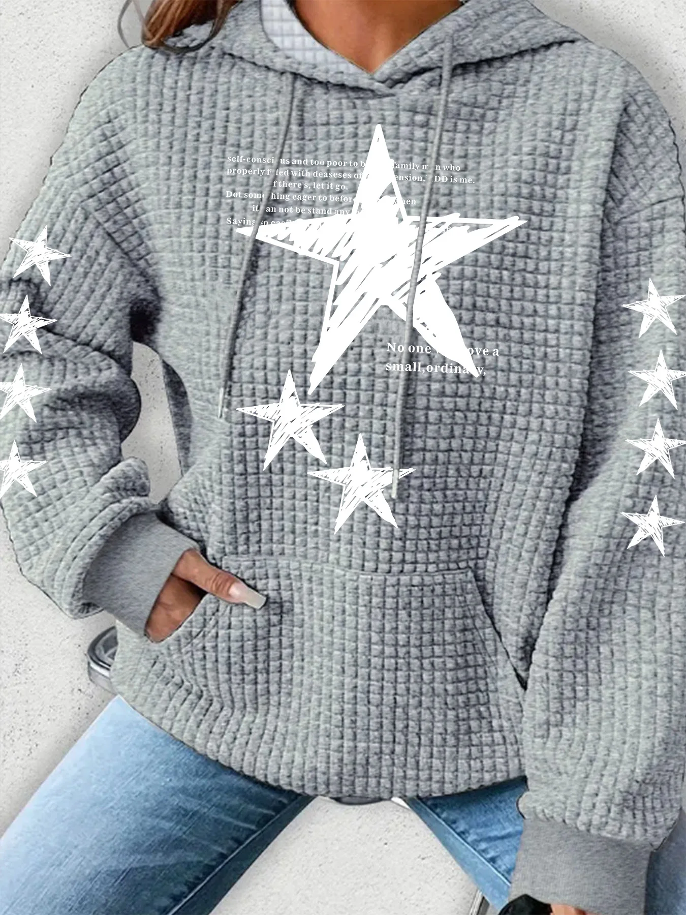 Plus Size Women Clothing Waffle Knit Tops For Women Printed Oversize Waffle Knit Hoodies For Women With Pocket Sweatshirt 2024
Plus Size Women Clothing Waffle Knit Tops For Women Printed Oversize Waffle Knit Hoodies For Women With Pocket Sweatshirt 2024