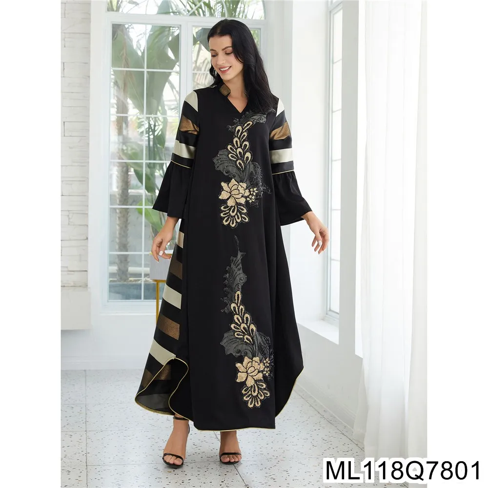 2025 New Middle Eastern Long Robe Women's Wear Long Dress Patchwork Striped Muslim Long Robe Women's Wear ML118Q78
2025 New Middle Eastern Long Robe Women's Wear Long Dress Patchwork Striped Muslim Long Robe Women's Wear ML118Q78