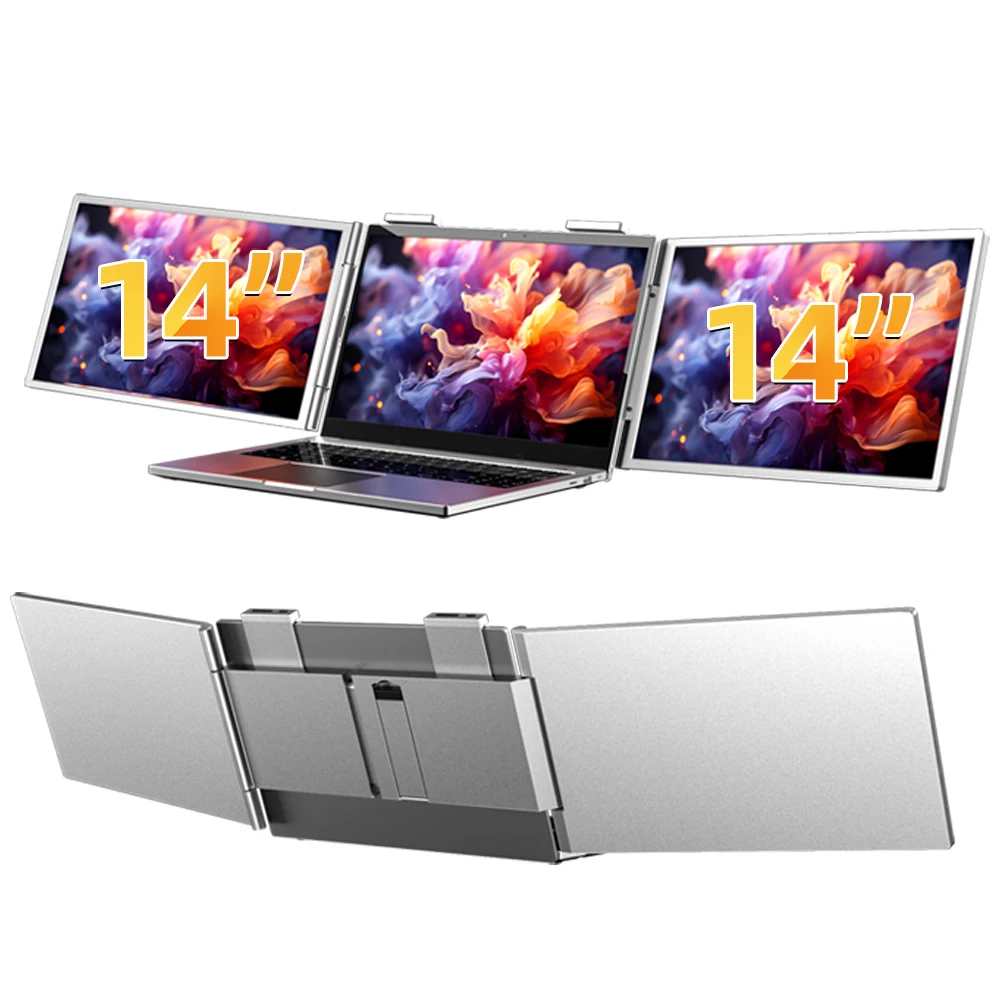 14'' OEM S3 Triple Screen Gaming Portable Monitor FHD IPS Foldable Holder Type-C Interface Built-in Speaker 60Hz Laptop Screen
14'' OEM S3 Triple Screen Gaming Portable Monitor FHD IPS Foldable Holder Type-C Interface Built-in Speaker 60Hz Laptop Screen