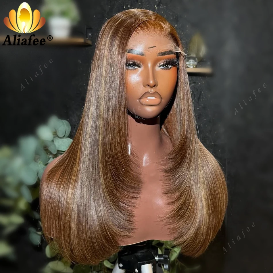 13x4 Transparent Glueless Lace Frontal Human Hair Wig Highlight Honey Brown Blonde Silky Straight Smooth Glossy Pre Plucked Wig
13x4 Transparent Glueless Lace Frontal Human Hair Wig Highlight Honey Brown Blonde Silky Straight Smooth Glossy Pre Plucked Wig
