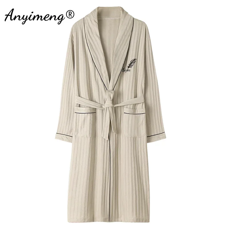 L-4XL Luxury Bathrobe for Man Autumn Winter Knitted Cotton Long Sleeve Shawl Collar Men Robes Elegant Mens Kimono V-neck Robe
L-4XL Luxury Bathrobe for Man Autumn Winter Knitted Cotton Long Sleeve Shawl Collar Men Robes Elegant Mens Kimono V-neck Robe