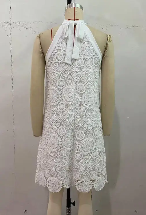 Summer New Women Sweet Vacation Jacquard Sleeveless Halter White Dress Female Clothing Vacation Casual A Line Dresses
Summer New Women Sweet Vacation Jacquard Sleeveless Halter White Dress Female Clothing Vacation Casual A Line Dresses