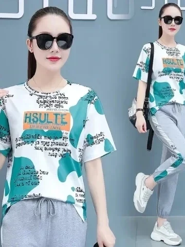 Summer New Thin Short Sleeve Harlan Pants Two Piece Set plus Size Women's Clothing Tailend Stock One Line Tag Removal Meat Co...
Summer New Thin Short Sleeve Harlan Pants Two Piece Set plus Size Women's Clothing Tailend Stock One Line Tag Removal Meat Co...