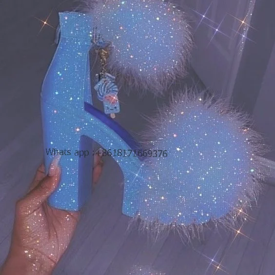 Women Open Toe Platform Furry Sandals New Style Sexy Ladies Chunky High Heel Sandals New Fashion Bridal Ankle Strap Shoes
Women Open Toe Platform Furry Sandals New Style Sexy Ladies Chunky High Heel Sandals New Fashion Bridal Ankle Strap Shoes