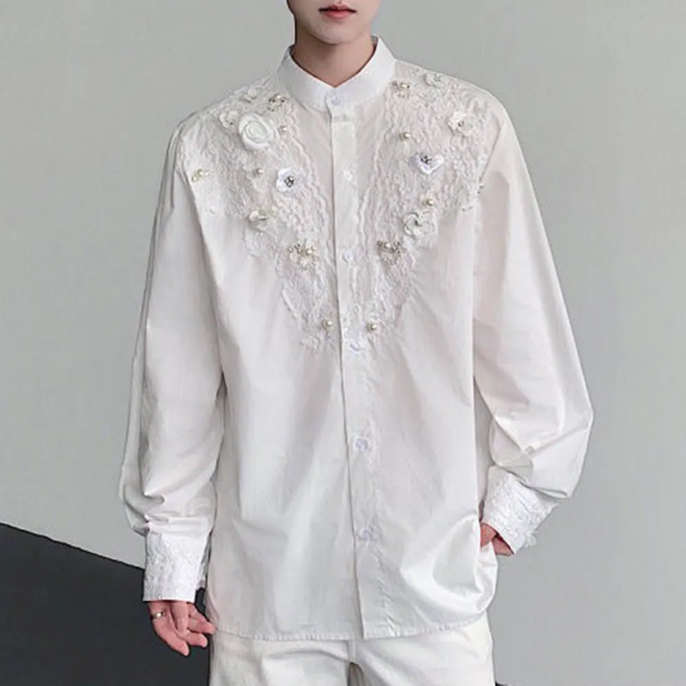 Autumn Men's Flower Lace Long-Sleeved Shirt French Light Luxury Retro Fashion Trend Loose Casual Breathable Niche Men's New Tops
Autumn Men's Flower Lace Long-Sleeved Shirt French Light Luxury Retro Fashion Trend Loose Casual Breathable Niche Men's New Tops