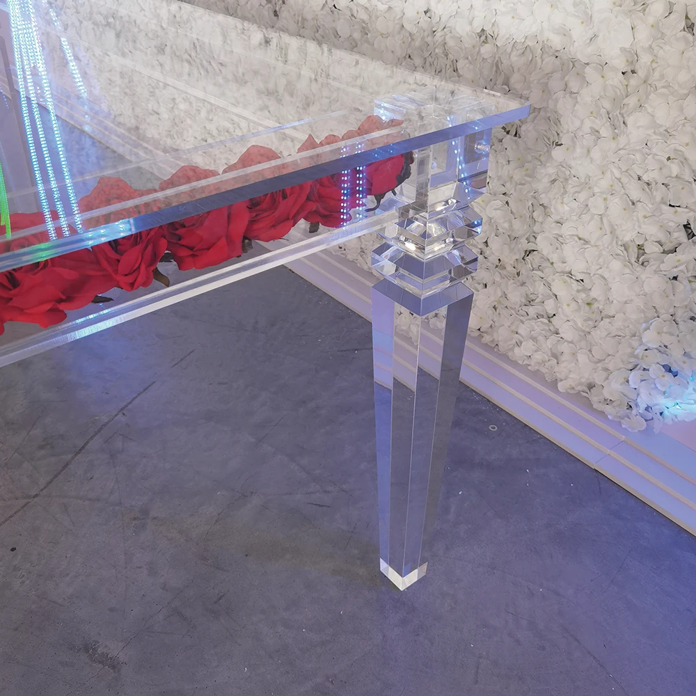 Rectangular Dining Table for Wedding, Elegant Flower Decor, Modern Style
Rectangular Dining Table for Wedding, Elegant Flower Decor, Modern Style