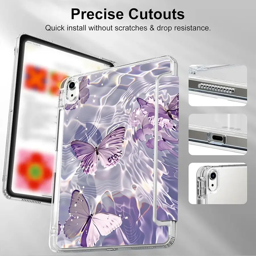Purple Butterflies Tablet Case For iPad Air 4 5 M3 M2 M4 11inch Mini 6 7 Pro 2025 11th 10th 9th 8th 7th 12.9inch Holder Cover
Purple Butterflies Tablet Case For iPad Air 4 5 M3 M2 M4 11inch Mini 6 7 Pro 2025 11th 10th 9th 8th 7th 12.9inch Holder Cover