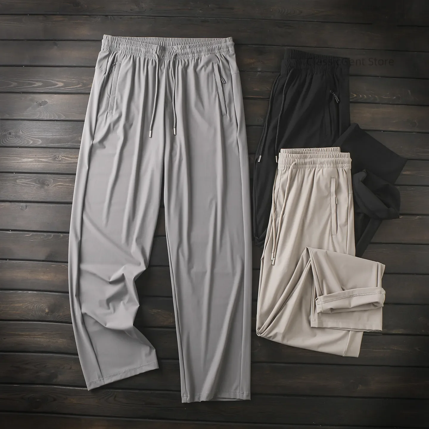 Summer cool UPF50 + sun protection men's silky drop straight sports high elastic casual trousers
Summer cool UPF50 + sun protection men's silky drop straight sports high elastic casual trousers
