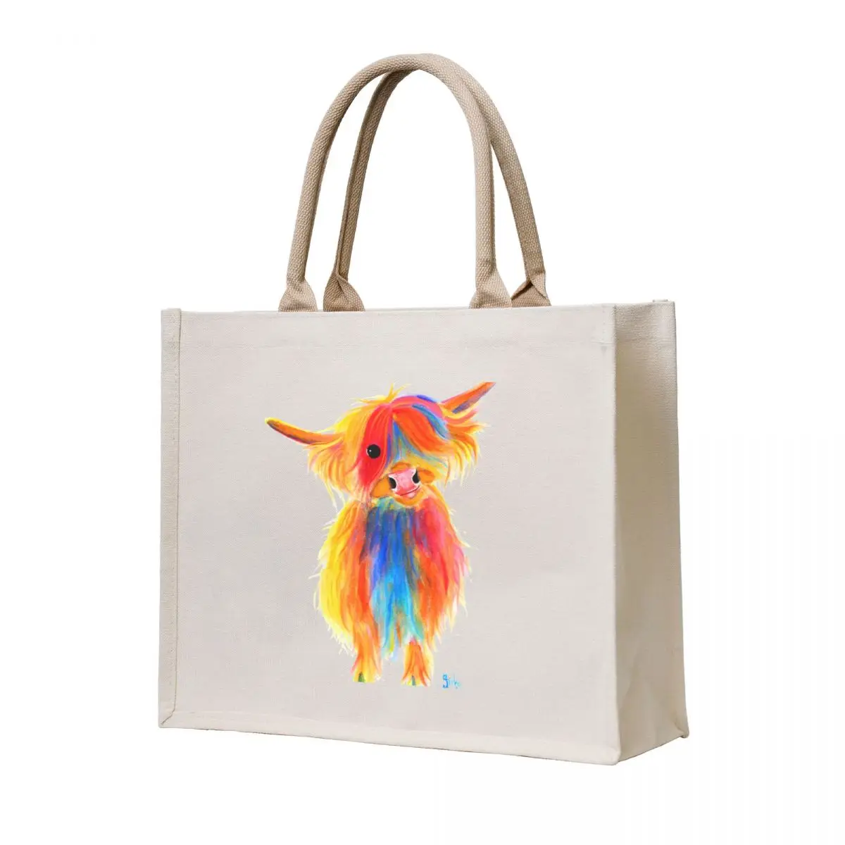 Scottish Highland Cow PRiNT ' ANGEL ' by Shirley MacArthur Tote Bag tote bags men Fabric bag shopping cart bags 
Scottish Highland Cow PRiNT ' ANGEL ' by Shirley MacArthur Tote Bag tote bags men Fabric bag shopping cart bags