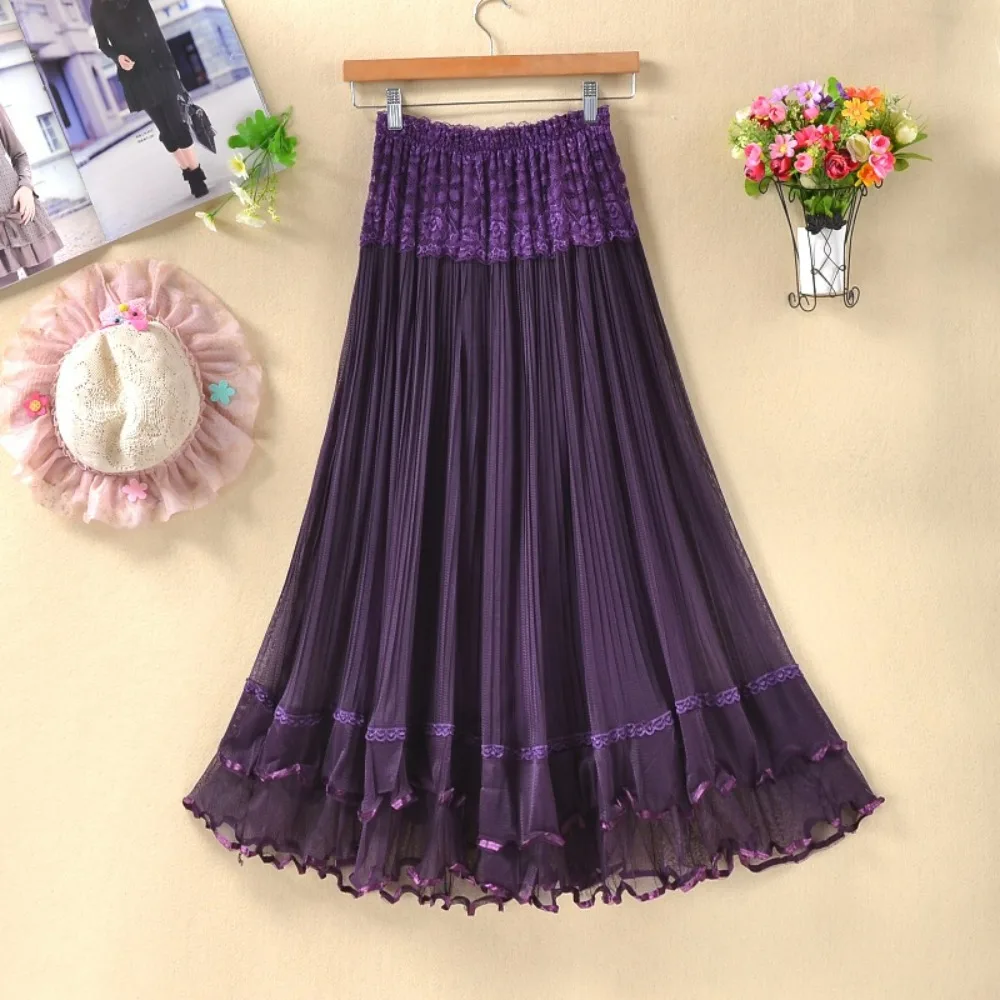 Nighpha High Waist Pleated Long Skirt for Women Summer Solid Color Mesh Tull Skirt Vintage Elegant Skirts
Nighpha High Waist Pleated Long Skirt for Women Summer Solid Color Mesh Tull Skirt Vintage Elegant Skirts