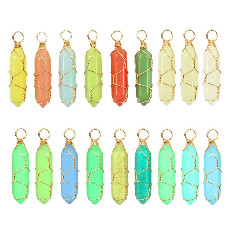 20pc Luminous Stone Charms Hexagonal Column Glass Crystal Glow Light in the Dark Pendant for Jewelry Making Necklace Accessories
20pc Luminous Stone Charms Hexagonal Column Glass Crystal Glow Light in the Dark Pendant for Jewelry Making Necklace Accessories