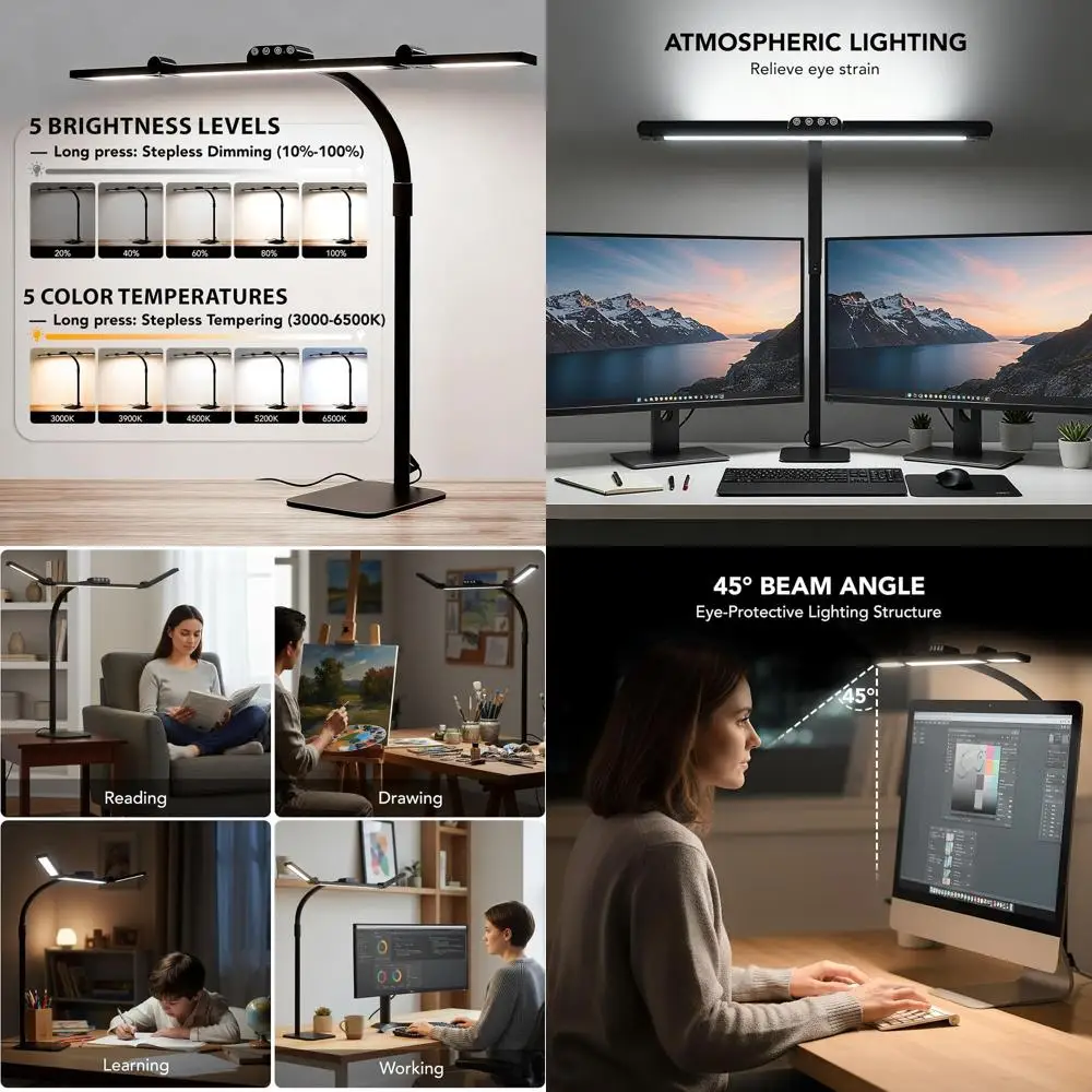 Adjustable Gooseneck Desk Lamp with Base, 28.2 Height, Dimmable Bright Light for Home Office, Reading, and Workstations
Adjustable Gooseneck Desk Lamp with Base, 28.2 Height, Dimmable Bright Light for Home Office, Reading, and Workstations