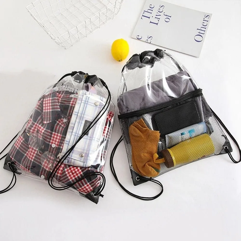 Casual Large Capacity Drawstring Backpack Beach Bag Waterproof PVC Transparent Bag Climb Bag Foldable Jelly Bag Travel
Casual Large Capacity Drawstring Backpack Beach Bag Waterproof PVC Transparent Bag Climb Bag Foldable Jelly Bag Travel